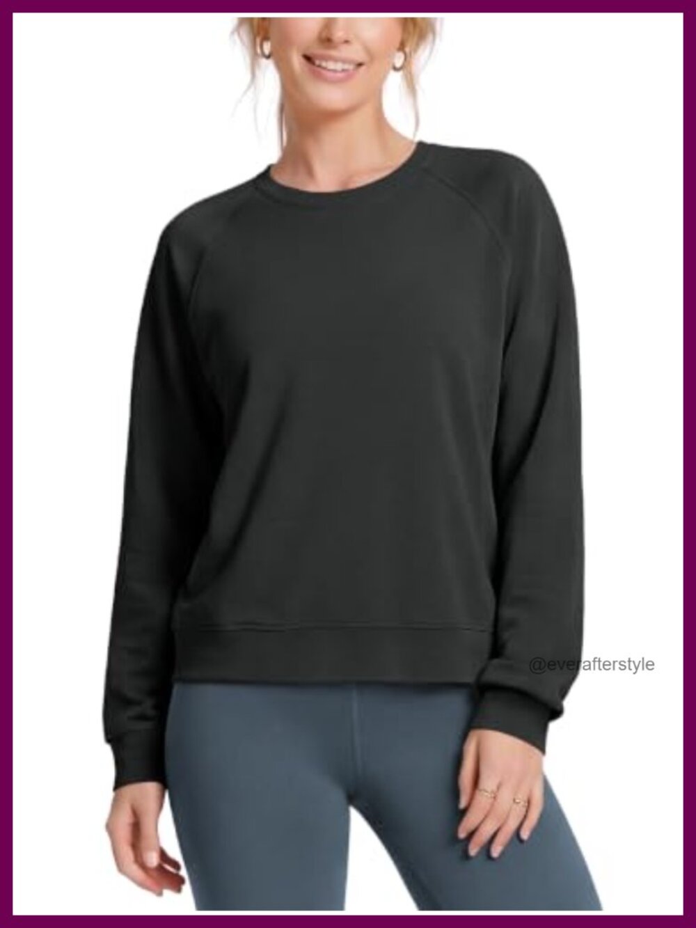 Modal Soft Raglan Long Sleeve Sweatshirt Oversized Crew Neck Pullover Top